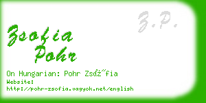 zsofia pohr business card